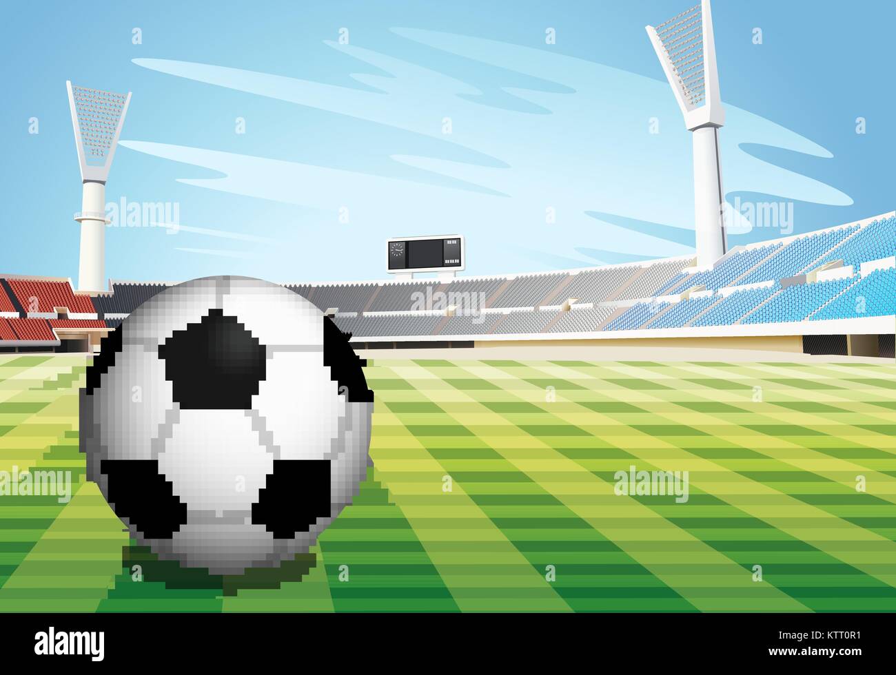 Illustration of a soccer ball in stadium Stock Vector Image & Art - Alamy