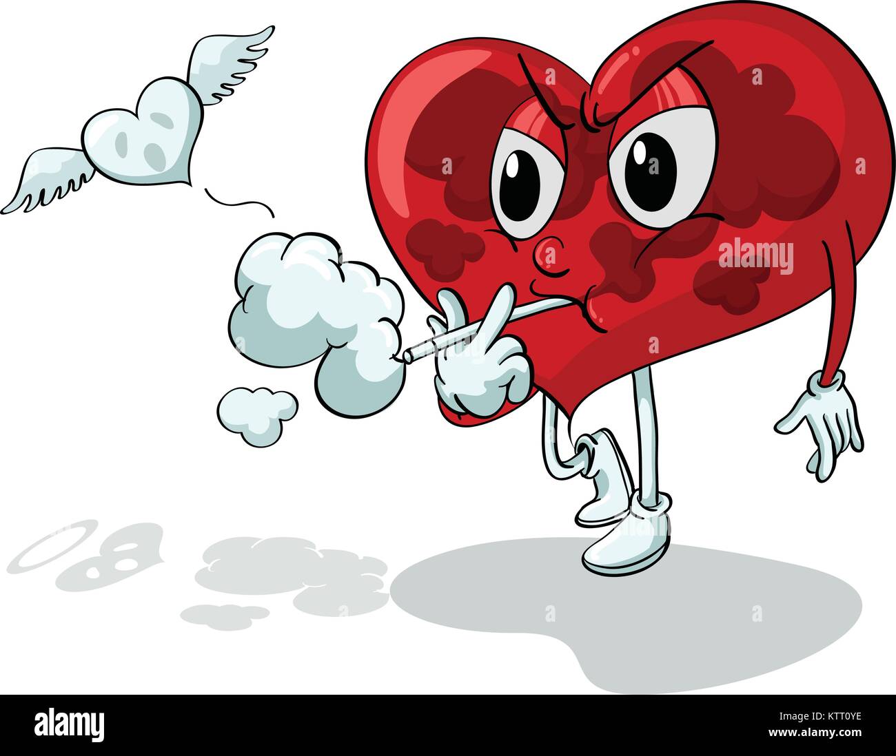 Illustration of a smoking heart Stock Vector Image & Art Alamy