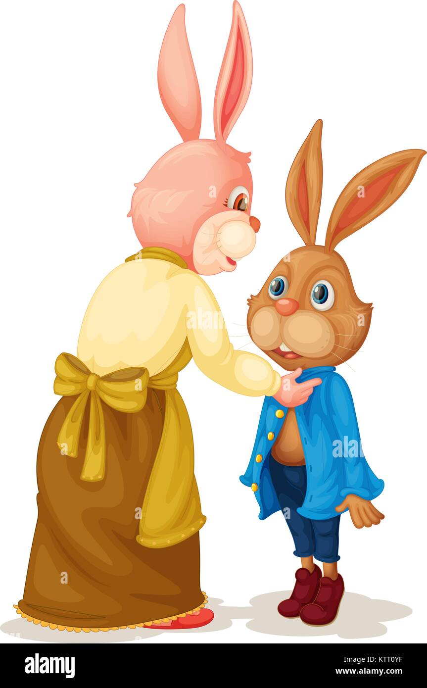 Illustration of Mother and son rabbit Stock Vector Image & Art - Alamy