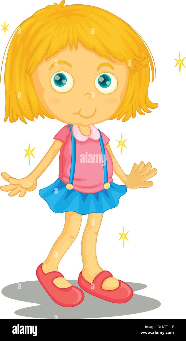 illustration of a girl on a white background Stock Vector Image & Art ...