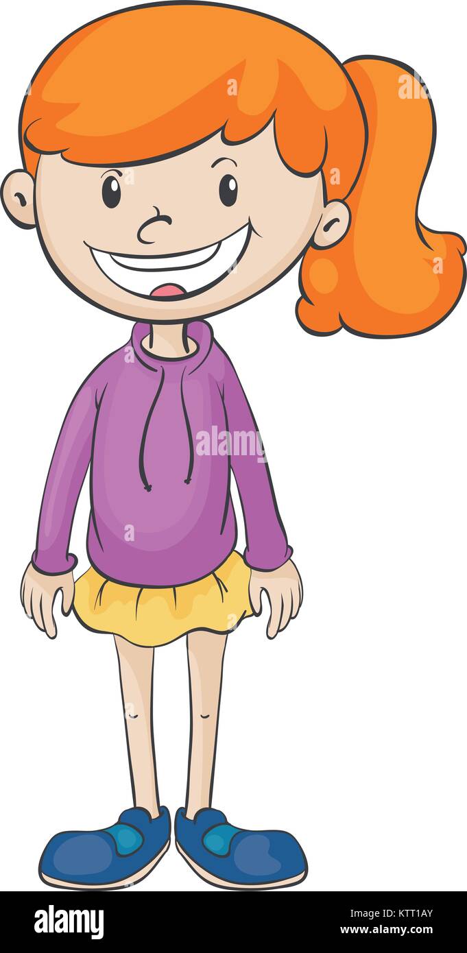illustration of a girl on a white background Stock Vector Image & Art ...