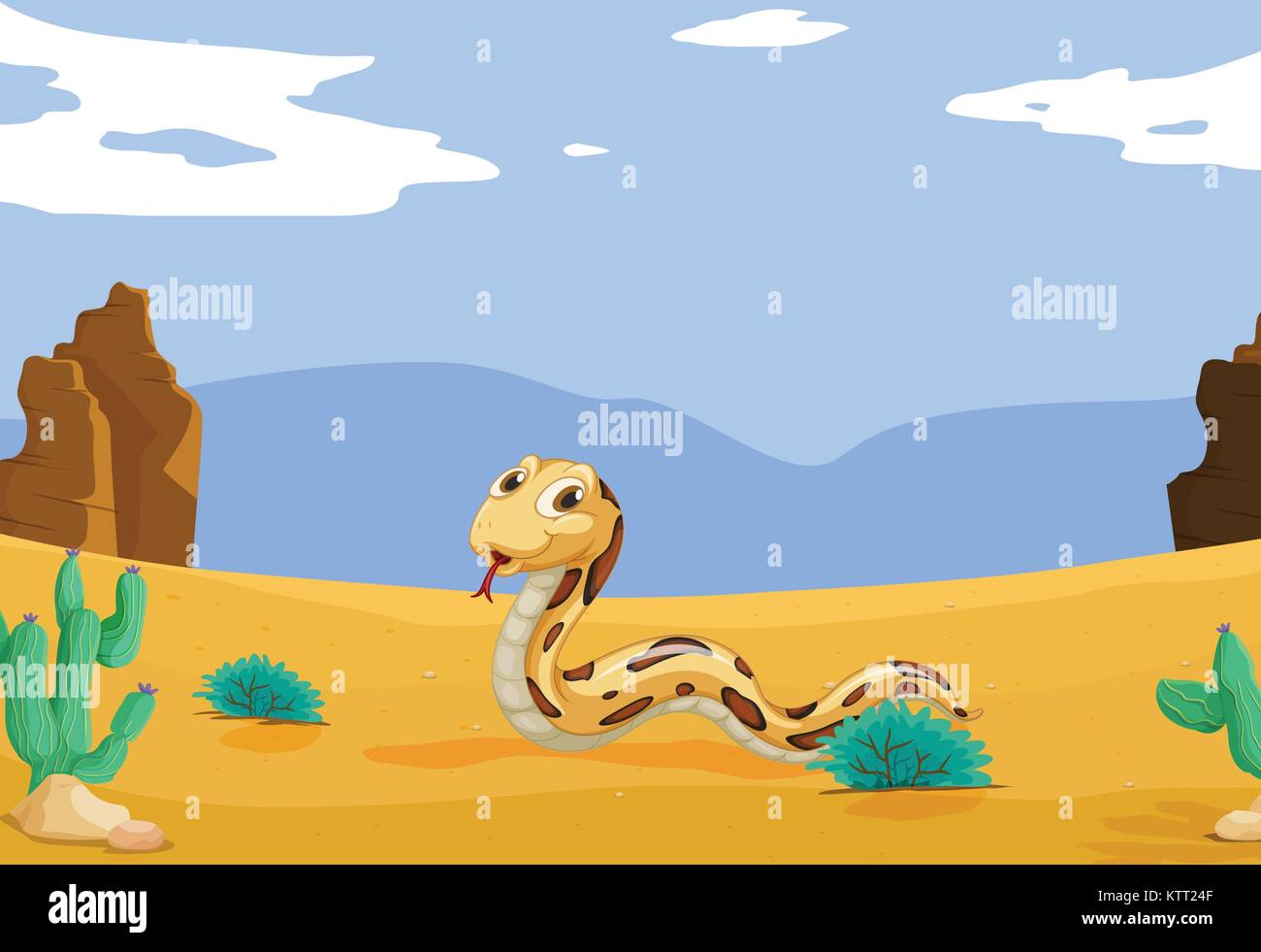 Рисование змеи в пустыне для детей