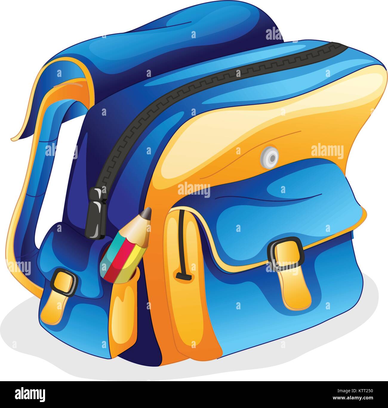 illustration of a school bag on a white background Stock Vector Image ...