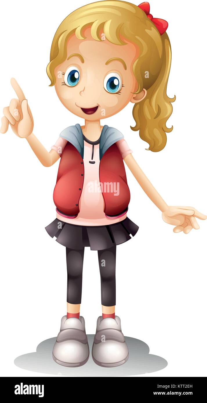 illustration of a girl on a white background Stock Vector Image & Art ...
