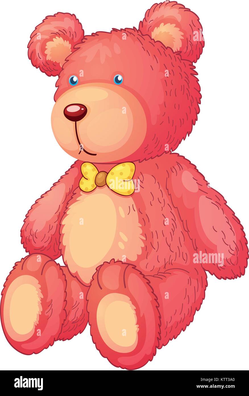 illustration of a teddy bear on a white background Stock Vector Image ...