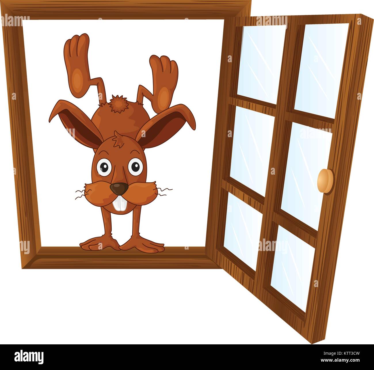 detailed illustration of a rabbit in a window Stock Vector Image & Art ...