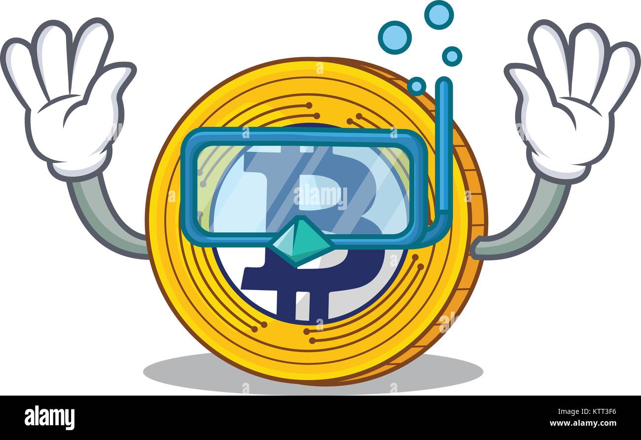 Diving Bitcoin Gold character cartoon Stock Vector Image & Art - Alamy