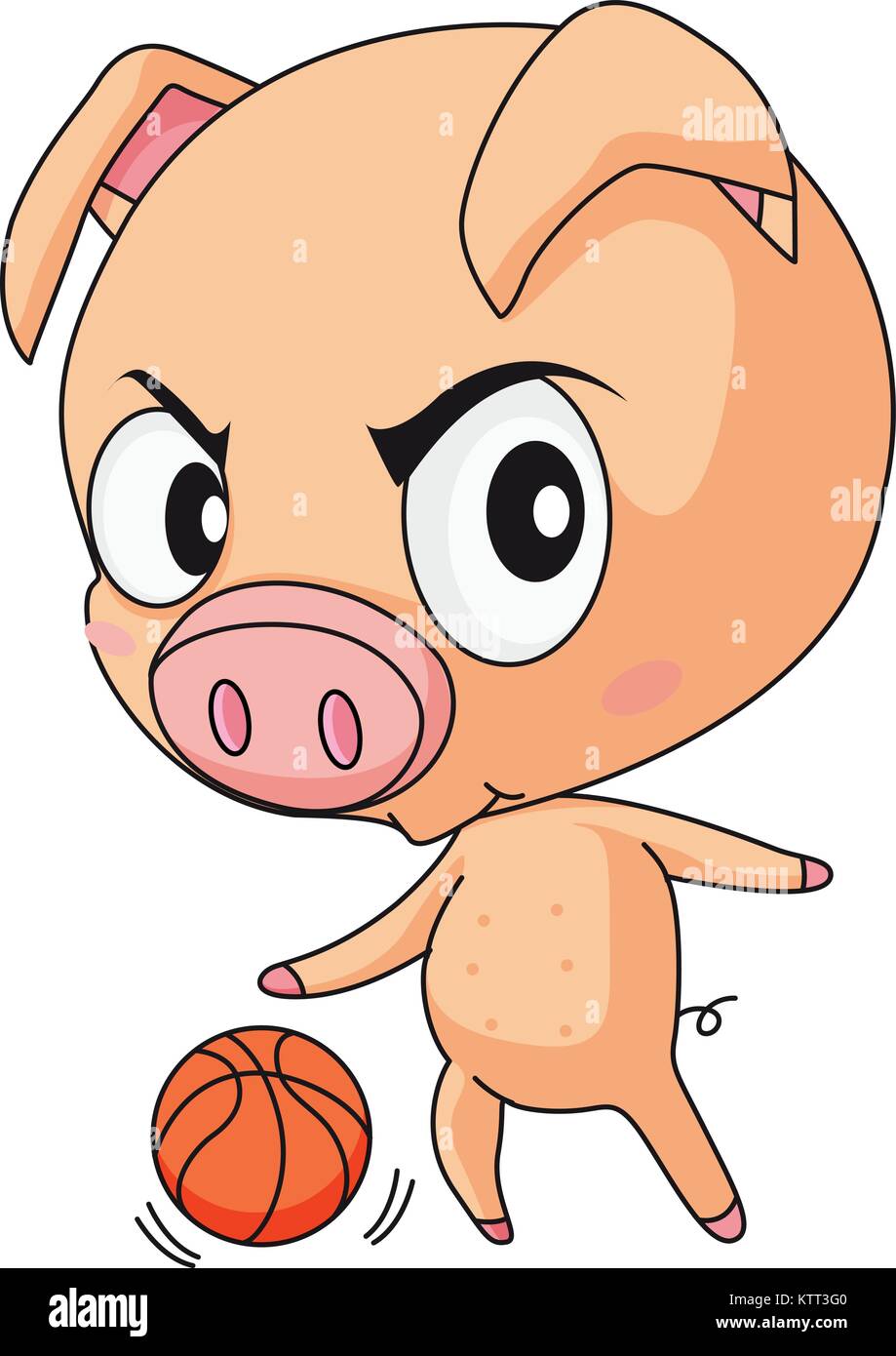 Illustration of pig playing basketball Stock Vector Image & Art Alamy