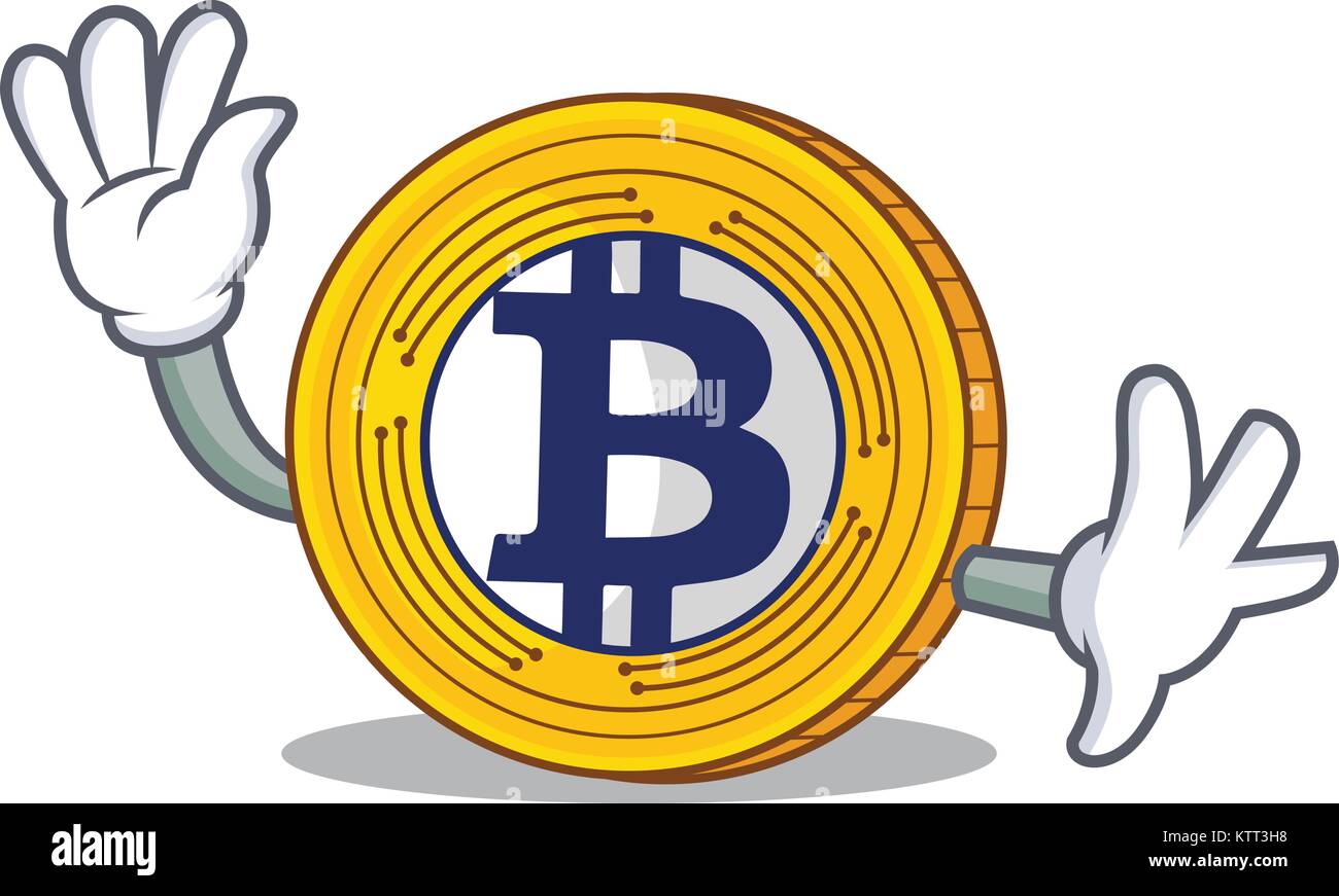 Waving Bitcoin Gold character cartoon Stock Vector Image & Art - Alamy