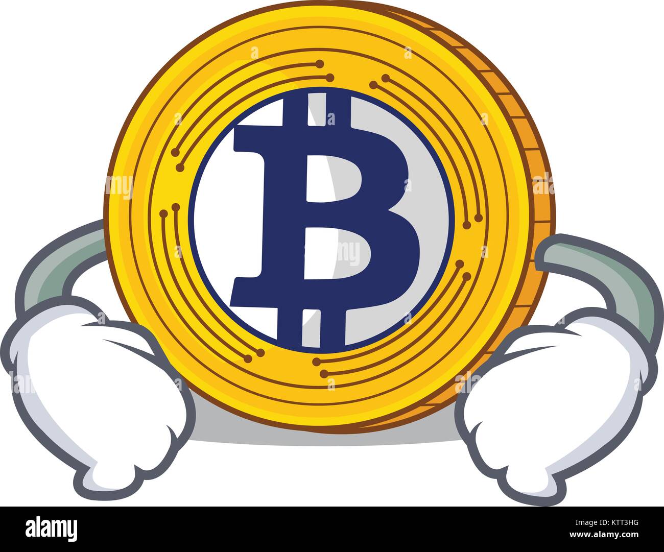Hand on waist Bitcoin Gold character cartoon Stock Vector Image & Art ...