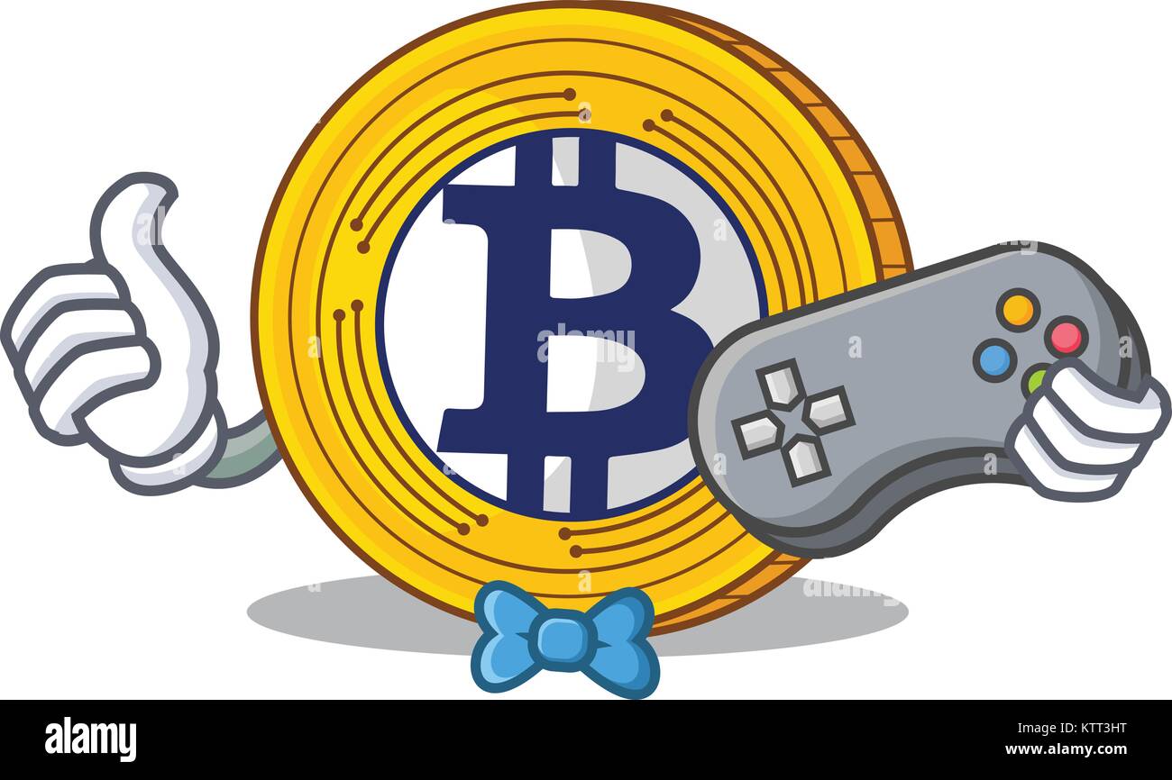 Gamer Bitcoin Gold character cartoon Stock Vector Image & Art - Alamy