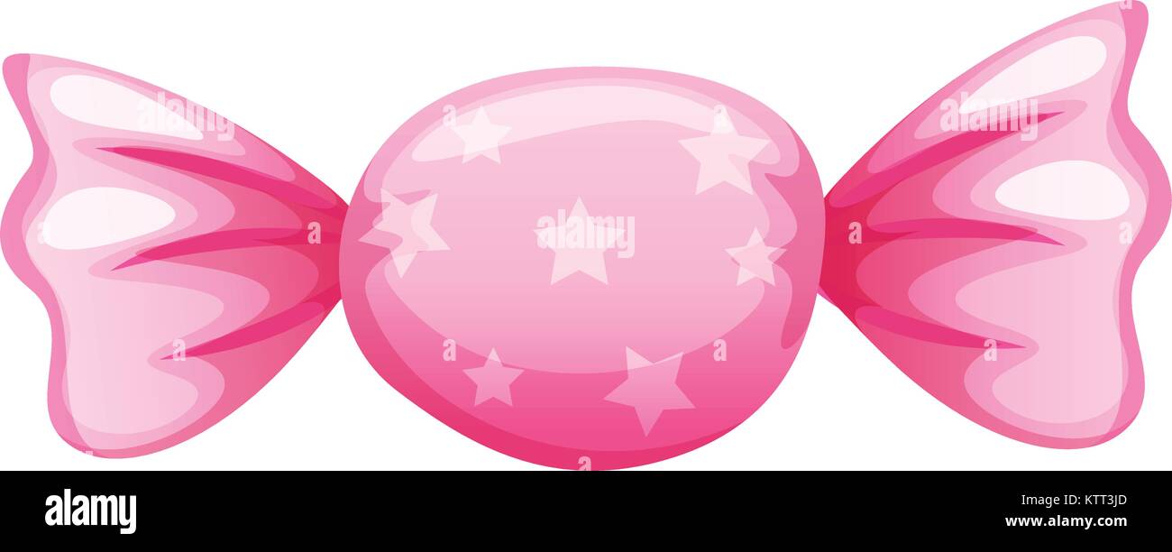illustration of a pink candy on a white background Stock Vector Image ...