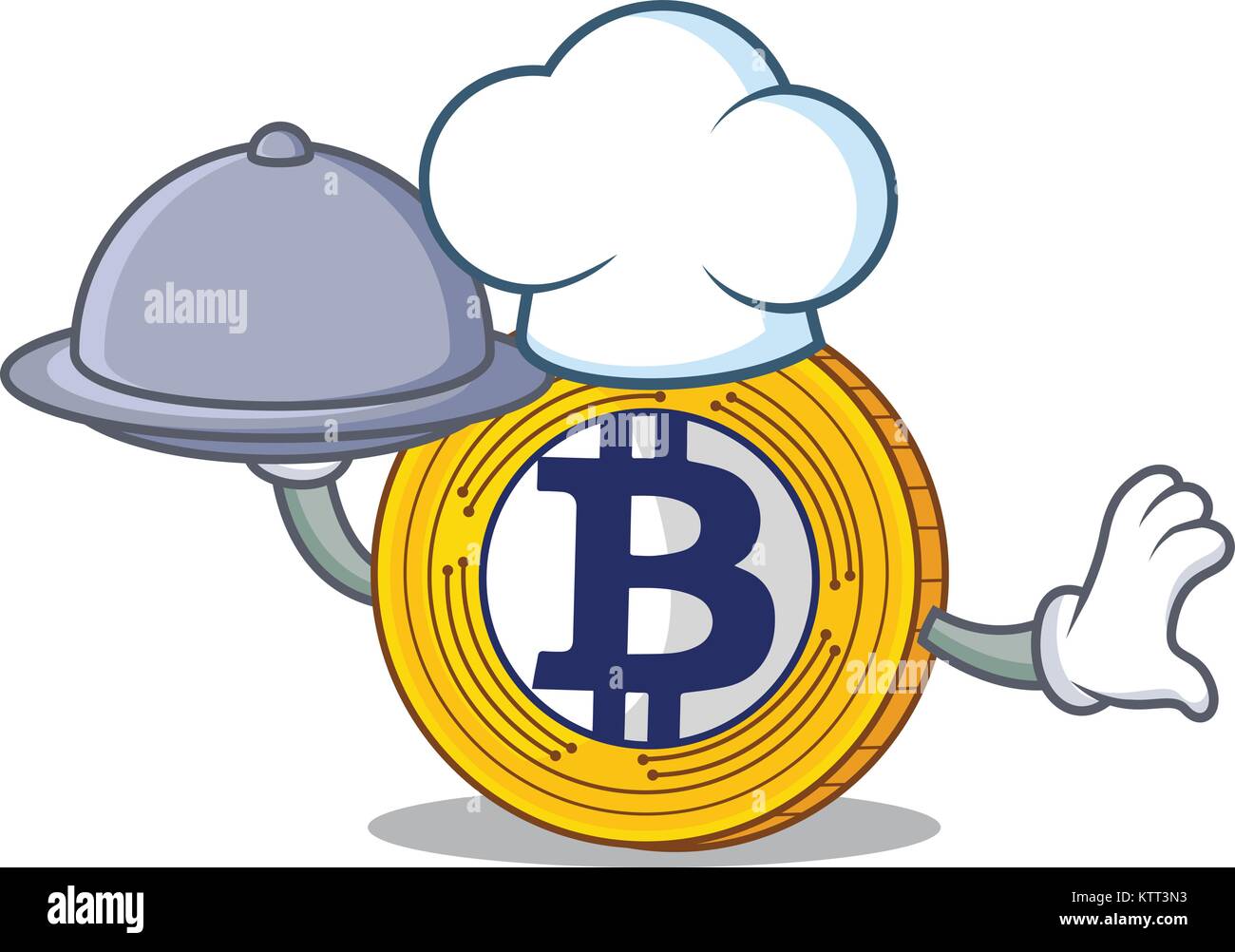 Chef with food Bitcoin Gold character cartoon Stock Vector Image & Art -  Alamy