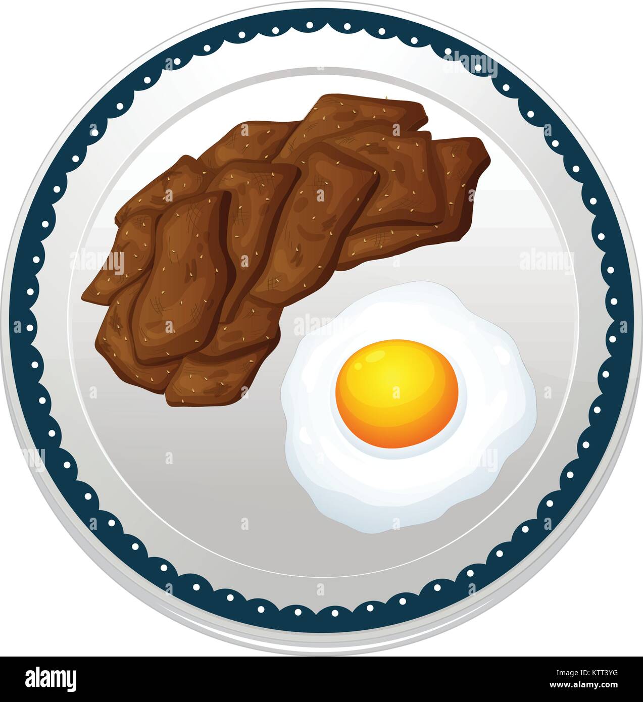 illustration of beef and egg on a white background Stock Vector Image