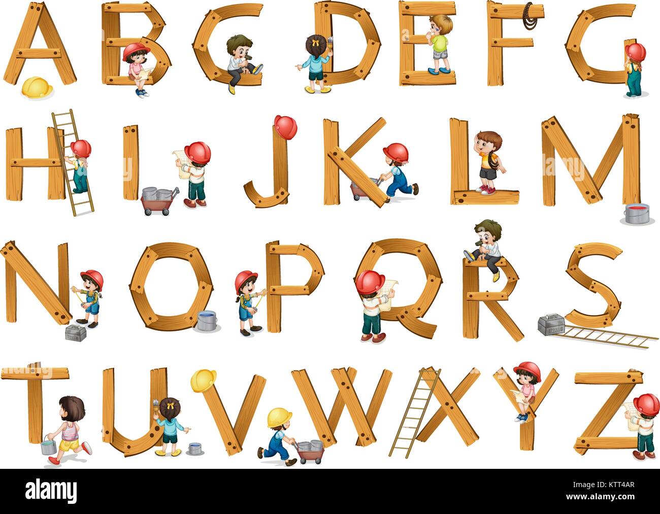illustration of alphabets on a white background Stock Vector Image ...