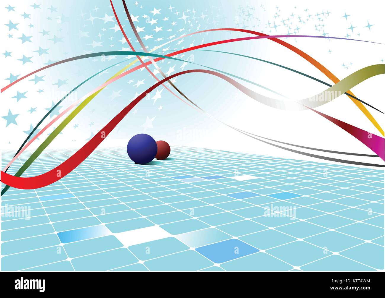 Abstract blue wave background with stars. Vector illustration Stock ...