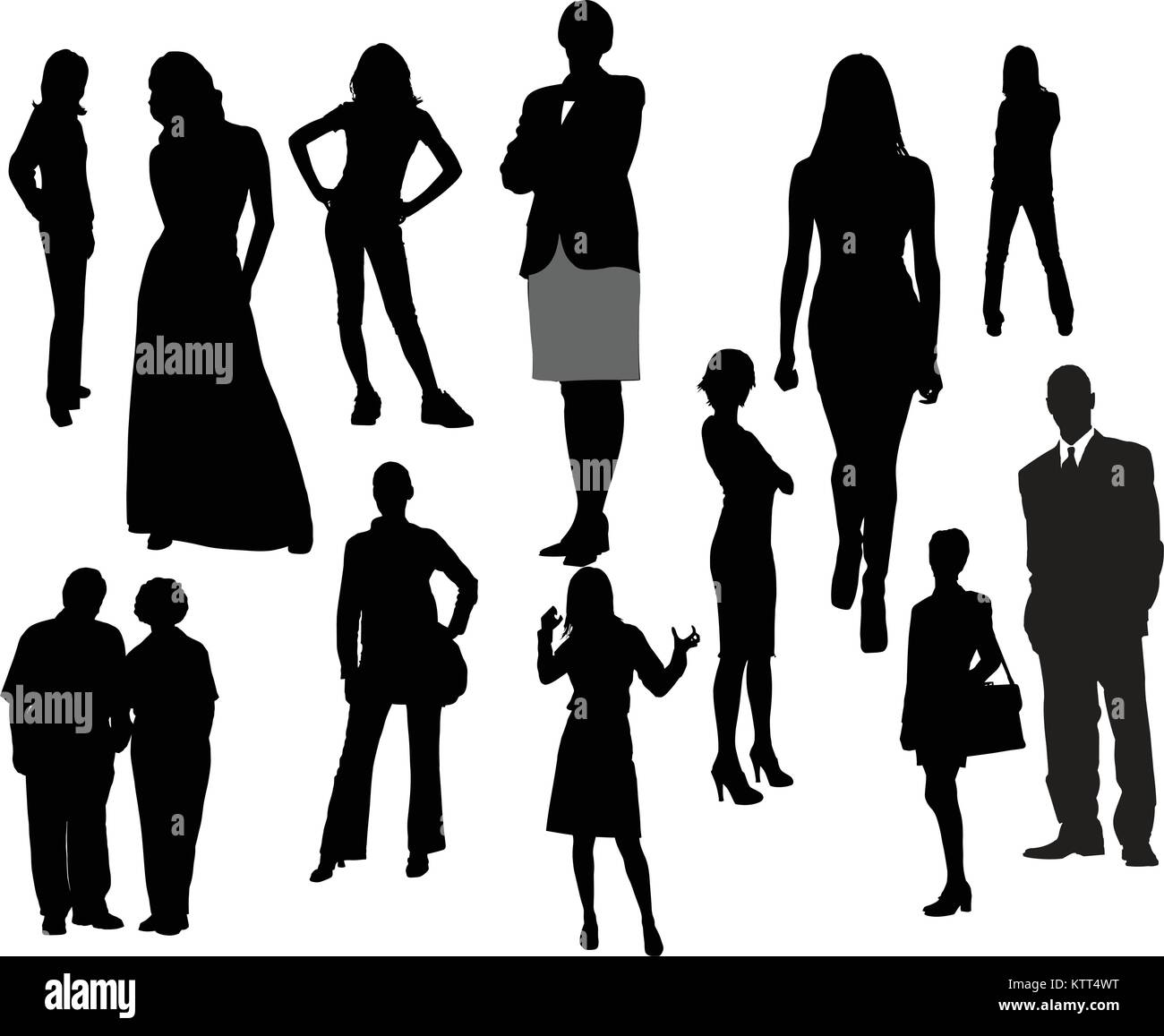 Women and men silhouettes. Vector illustration Stock Vector Image & Art ...