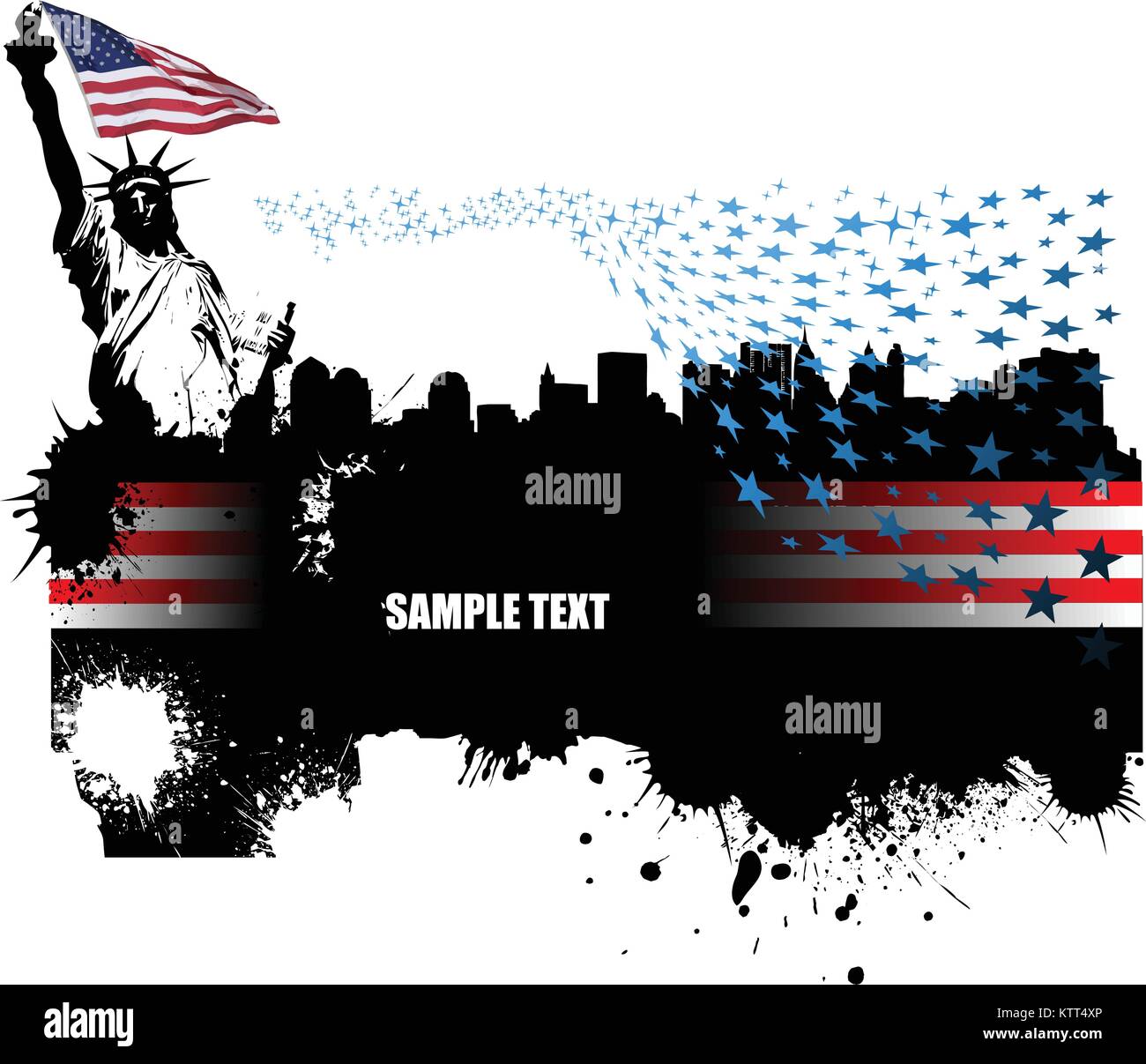 Banner with American images. Vector illustration Stock Vector Image ...