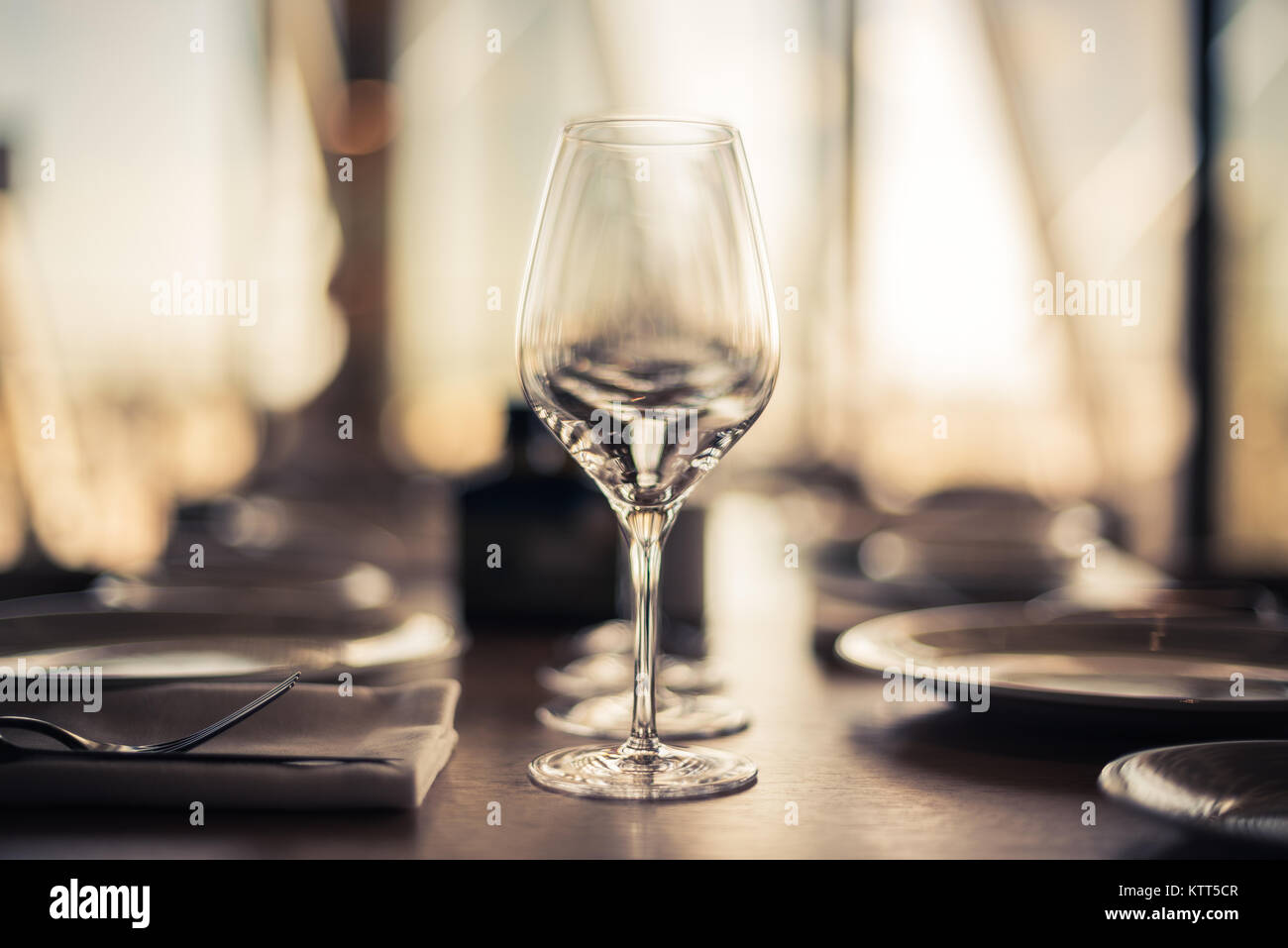 Close-up of place settings on a table Stock Photo