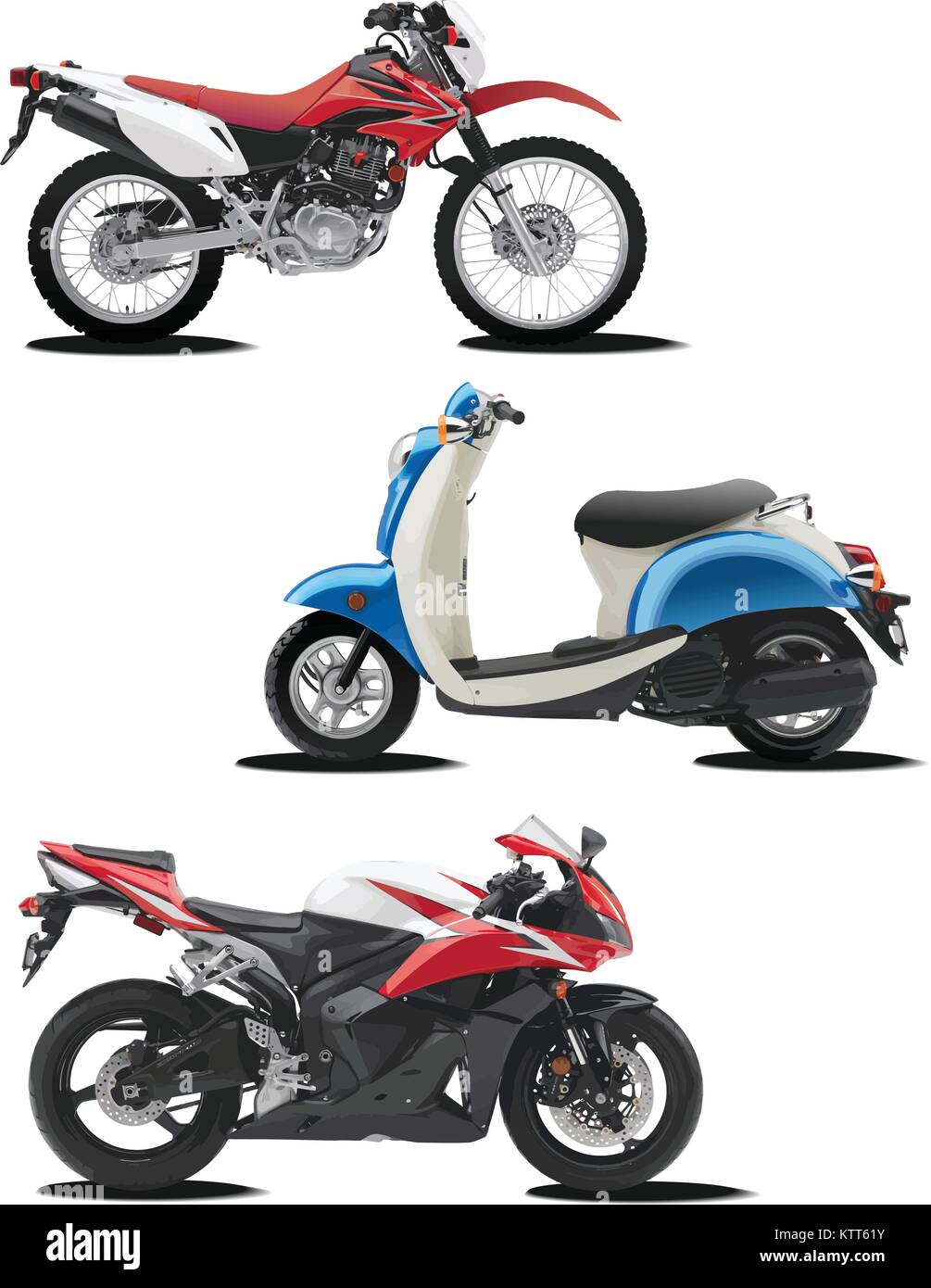 Vector Motocycle Three vector illustrations of motorcycle. Help for designers Stock ...