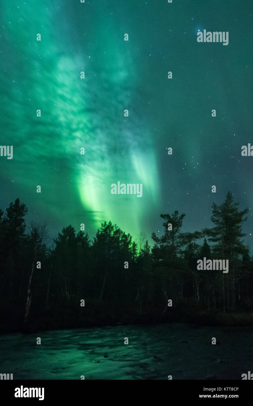 Northern lights in Finland Stock Photo