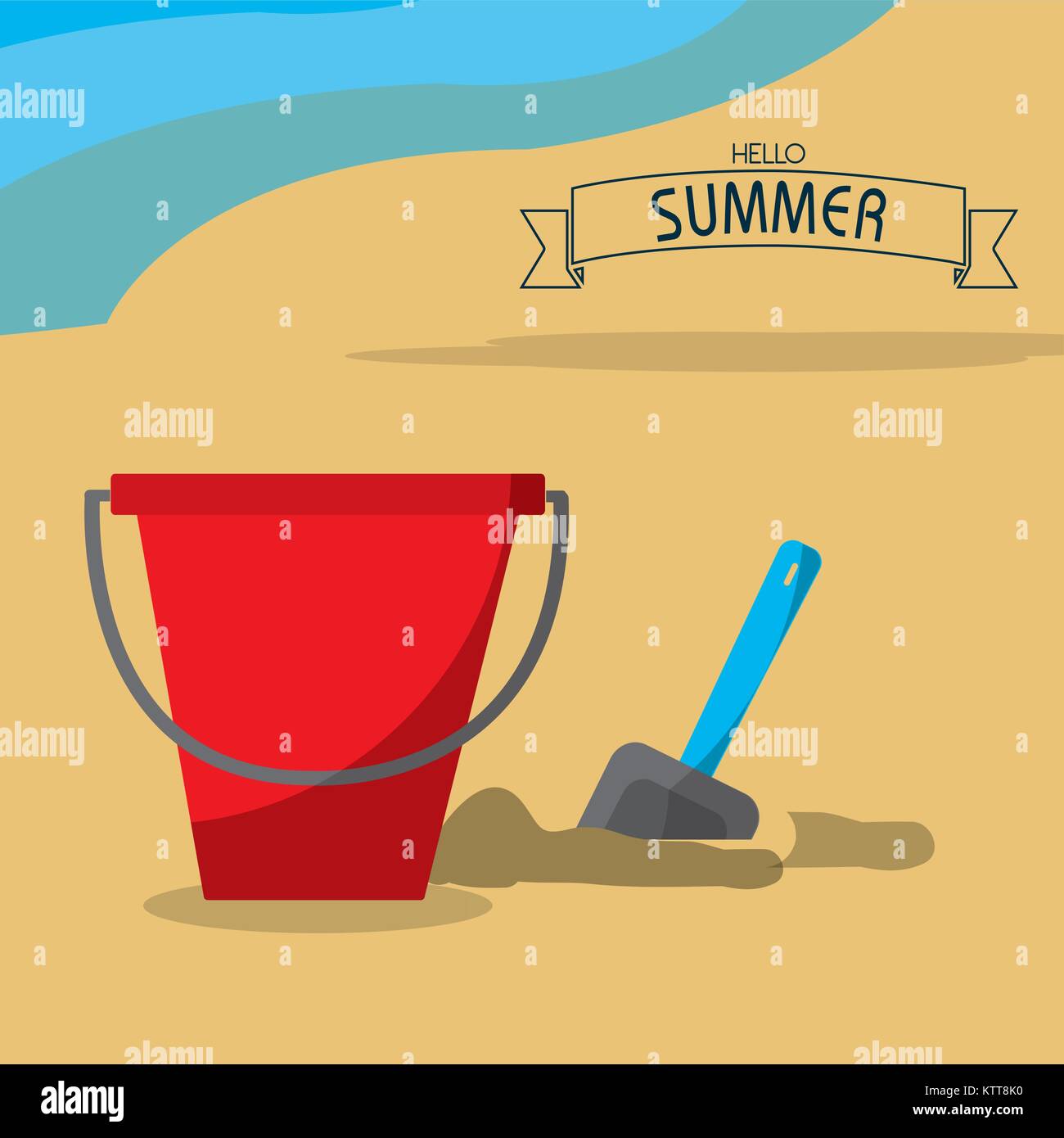 Sand bucket and summer design Stock Vector Image & Art Alamy