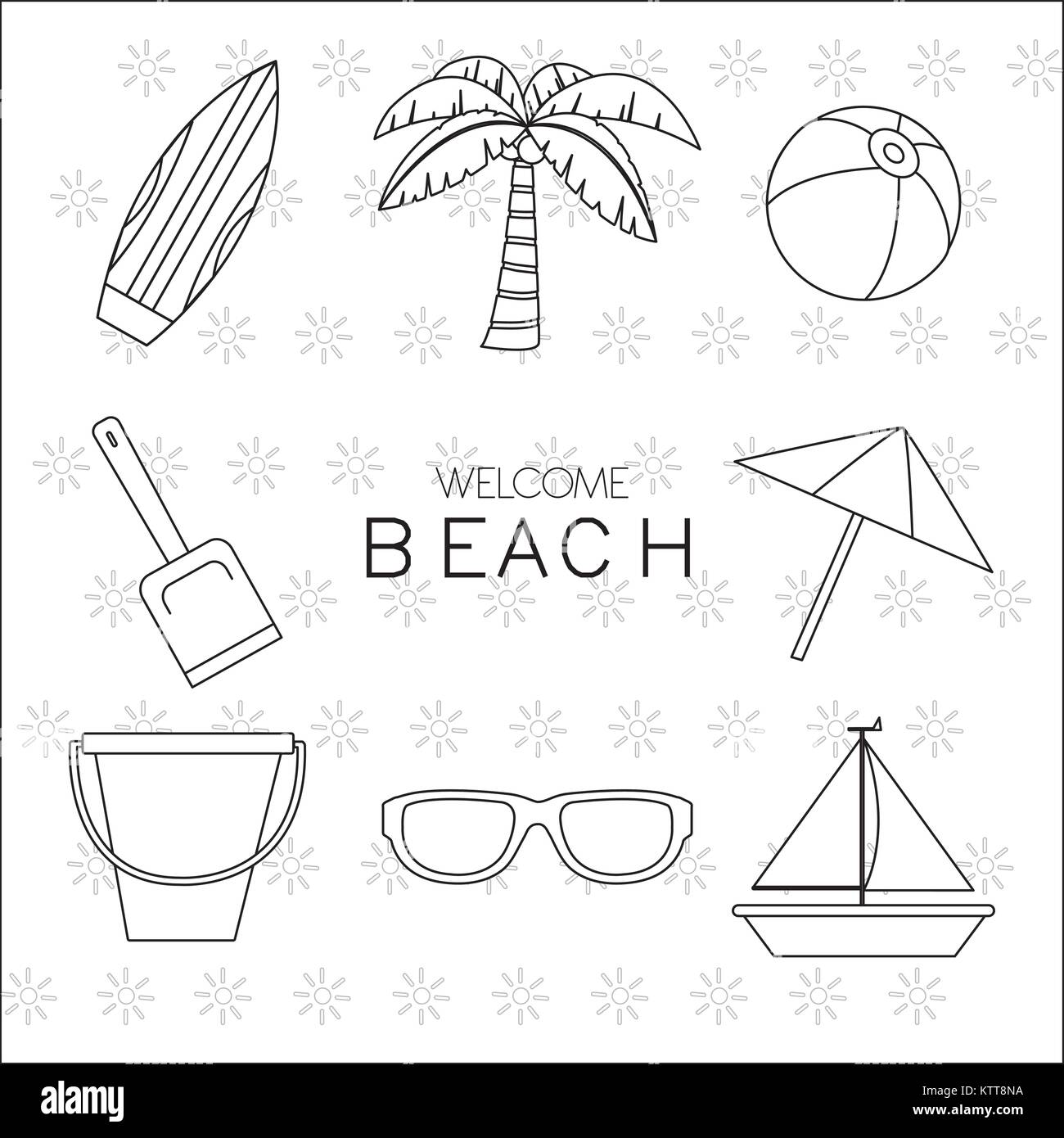 Beach icon set design Stock Vector Image & Art - Alamy