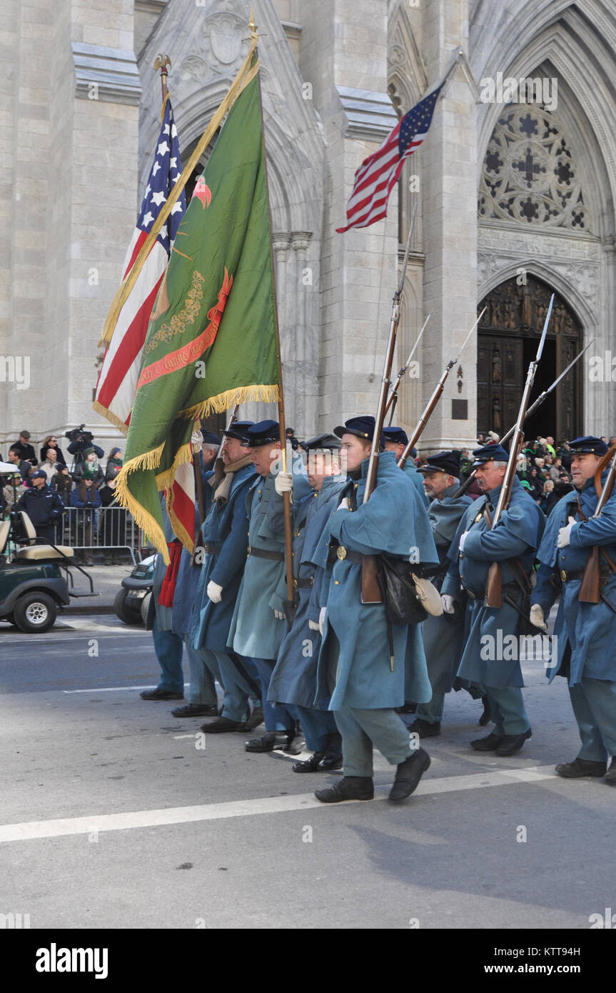 Members of the Civil War Irish Brigade reenactors U.S. Army