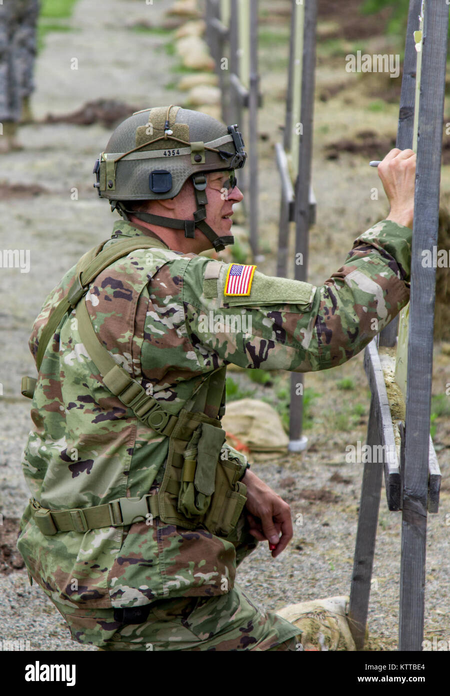 Tagd Army A U.S. Army National Guard Soldier checks his target during the 38th ...