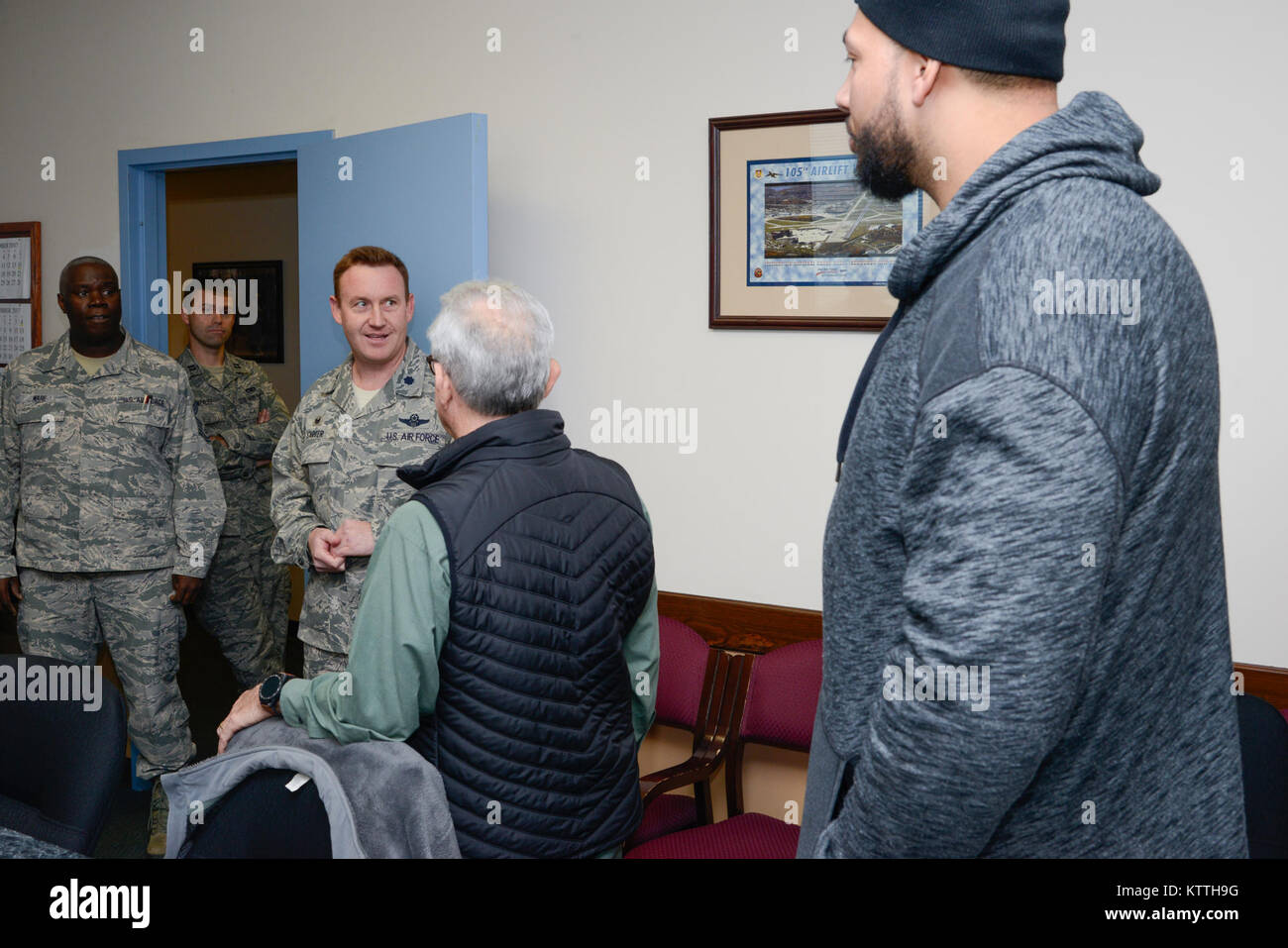 The 105th Airlift Wing hosted the owners of Brothers Barbecue and