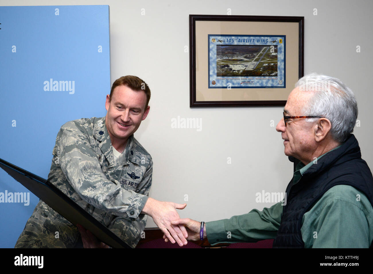 The 105th Airlift Wing hosted the owners of Brothers Barbecue and