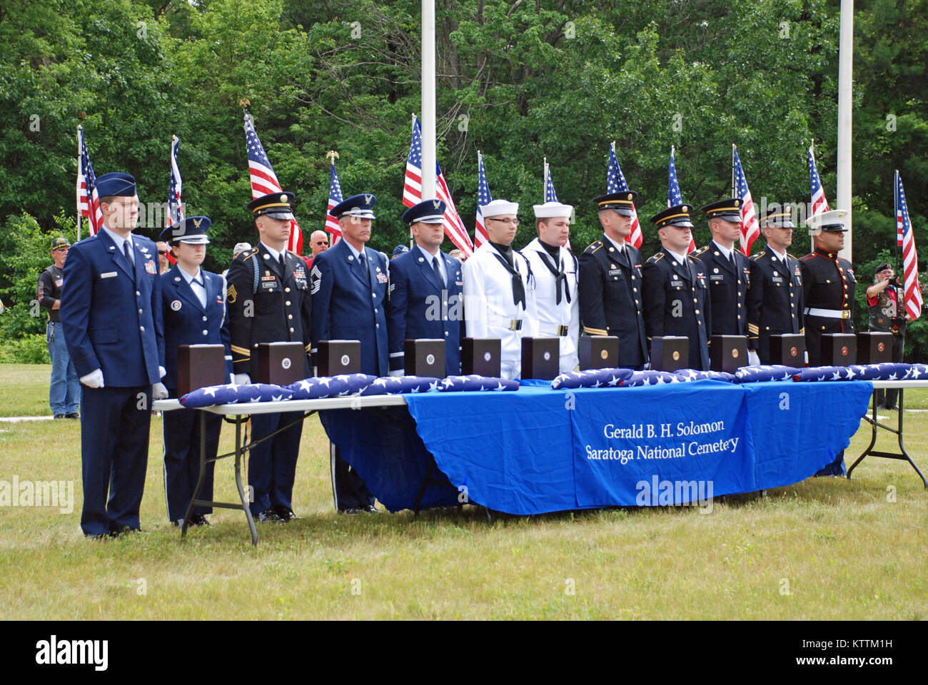 A joint service honor guard stand with the remains of 11 forgotten ...