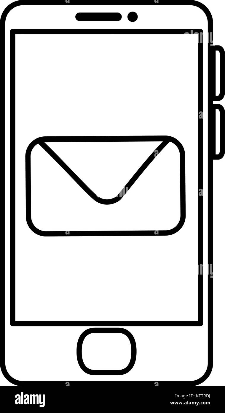 smartphone device with envelope vector illustration design Stock Vector ...