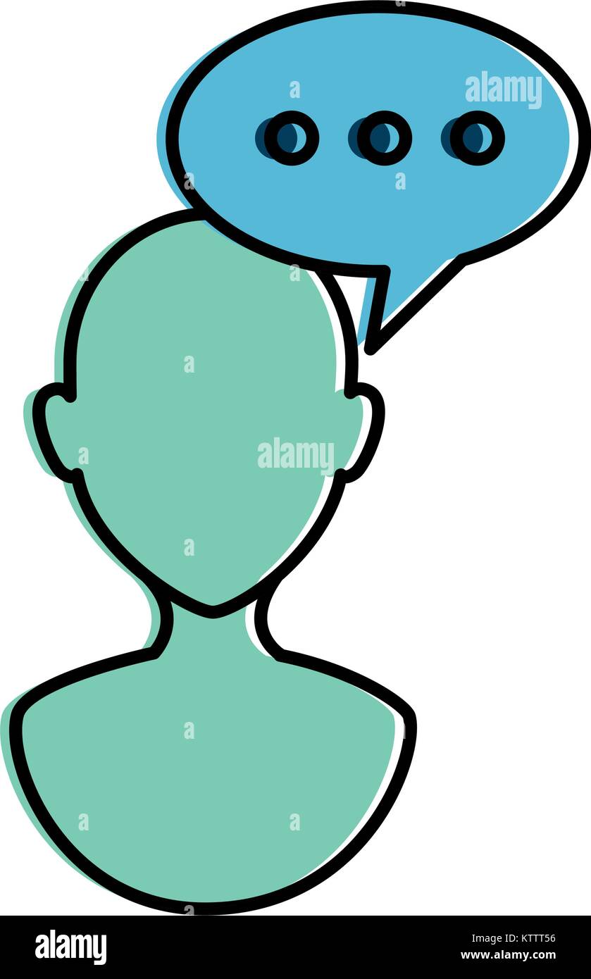 human profile with speech bubble vector illustration design Stock ...