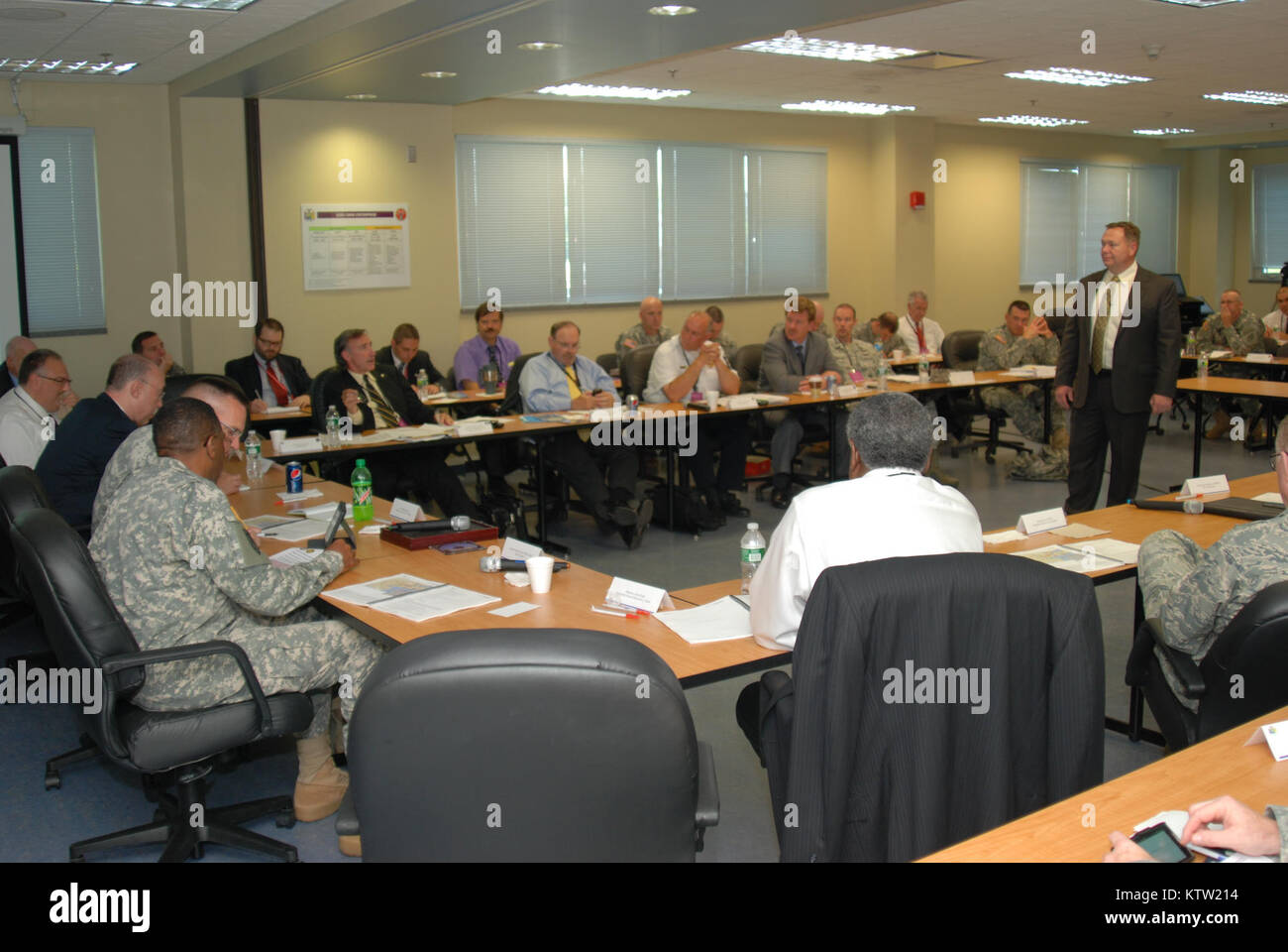 The New York National Guard hosted a multi-agency tabletop exercise on Wednesday, June 13, to review actions federal,state and local officials would take in the event of a Chemical, Biological, Radiological,Nuclear high-Explosive (CBRNE) attack in New York. (Photo by Sgt. 1st Class Steve Petibone.  Stock Photo
