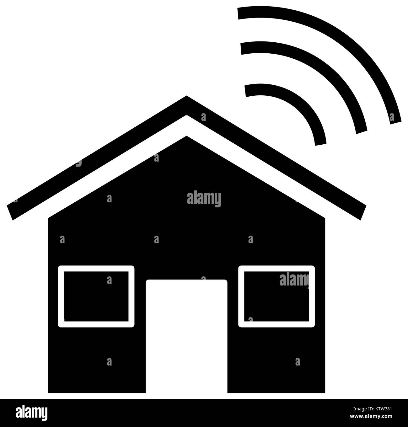 house silhouette with wifi signal vector illustration design Stock Vector