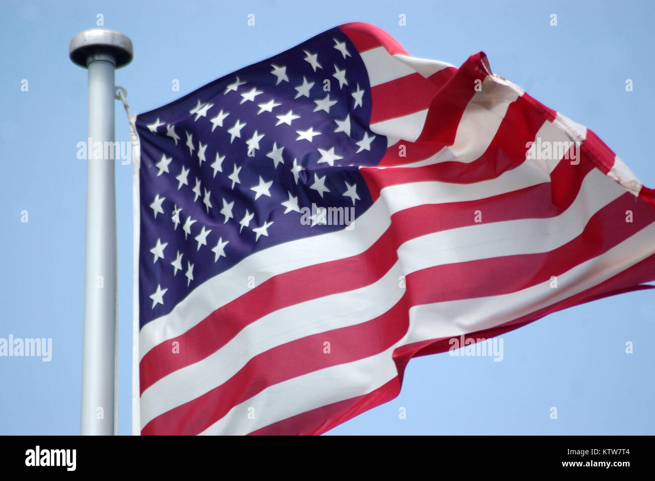 closeup of stars and stripes flag of the USA Stock Photo