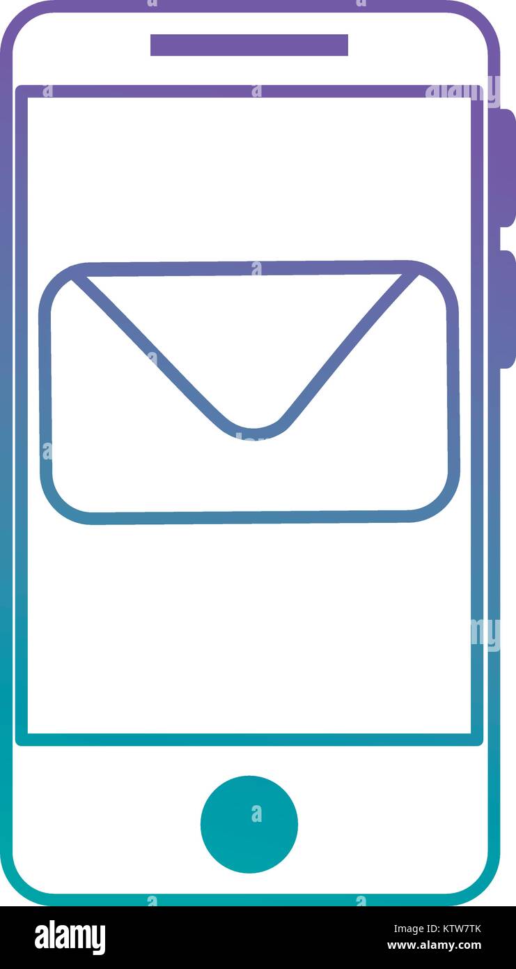 smartphone device with envelope vector illustration design Stock Vector ...