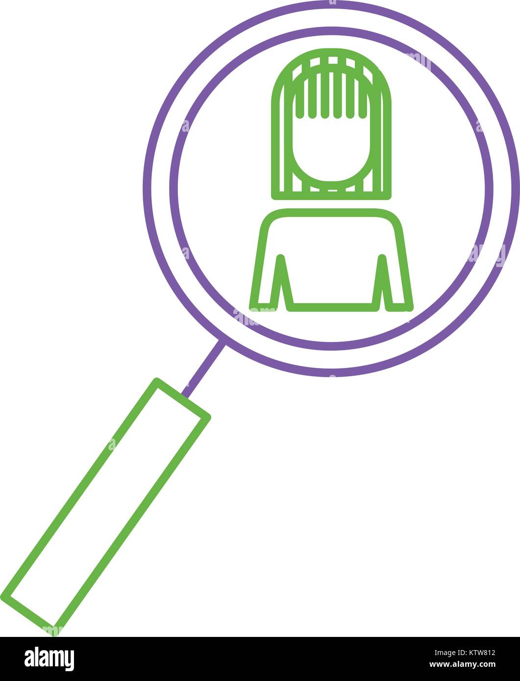 magnifier with businesswoman pictogram icon Stock Vector Image & Art ...