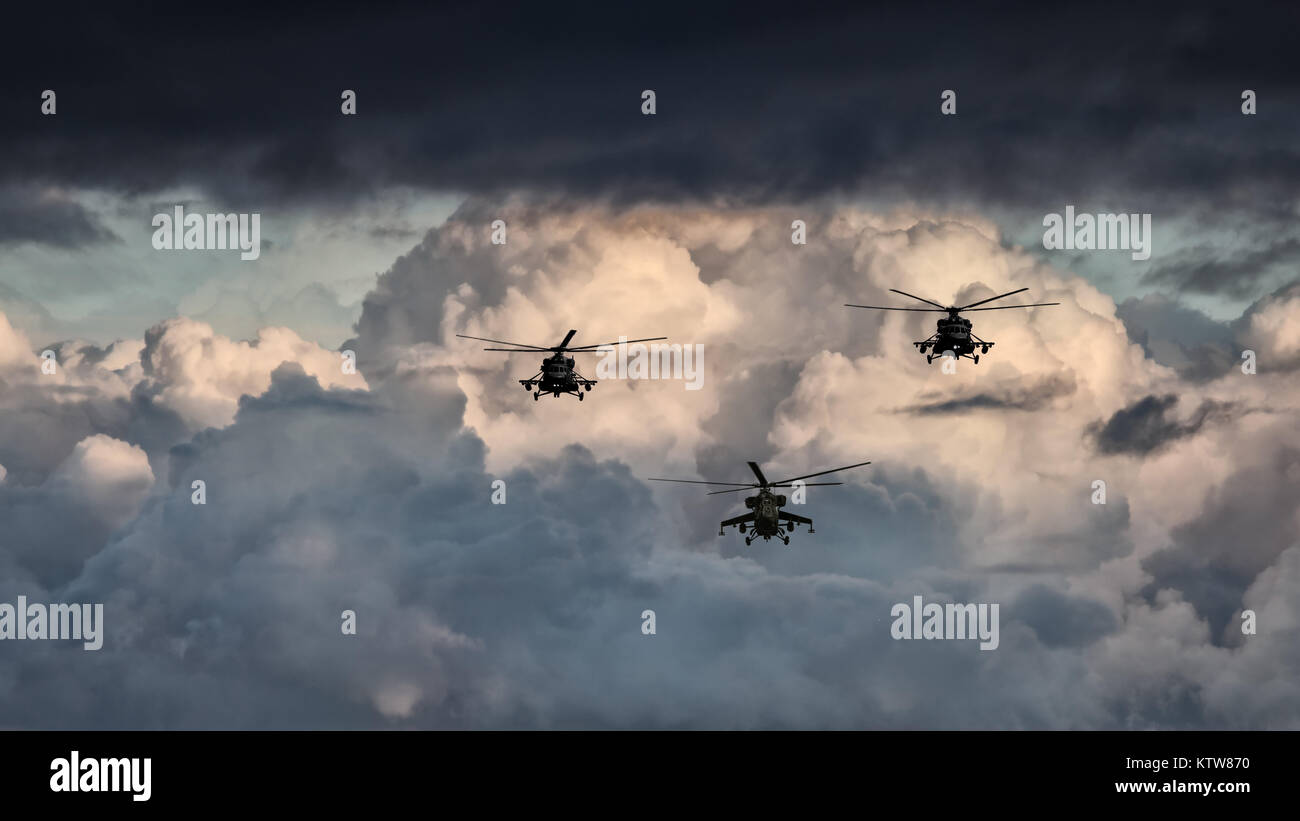 Group combat helicopters mi hi-res stock photography and images - Alamy