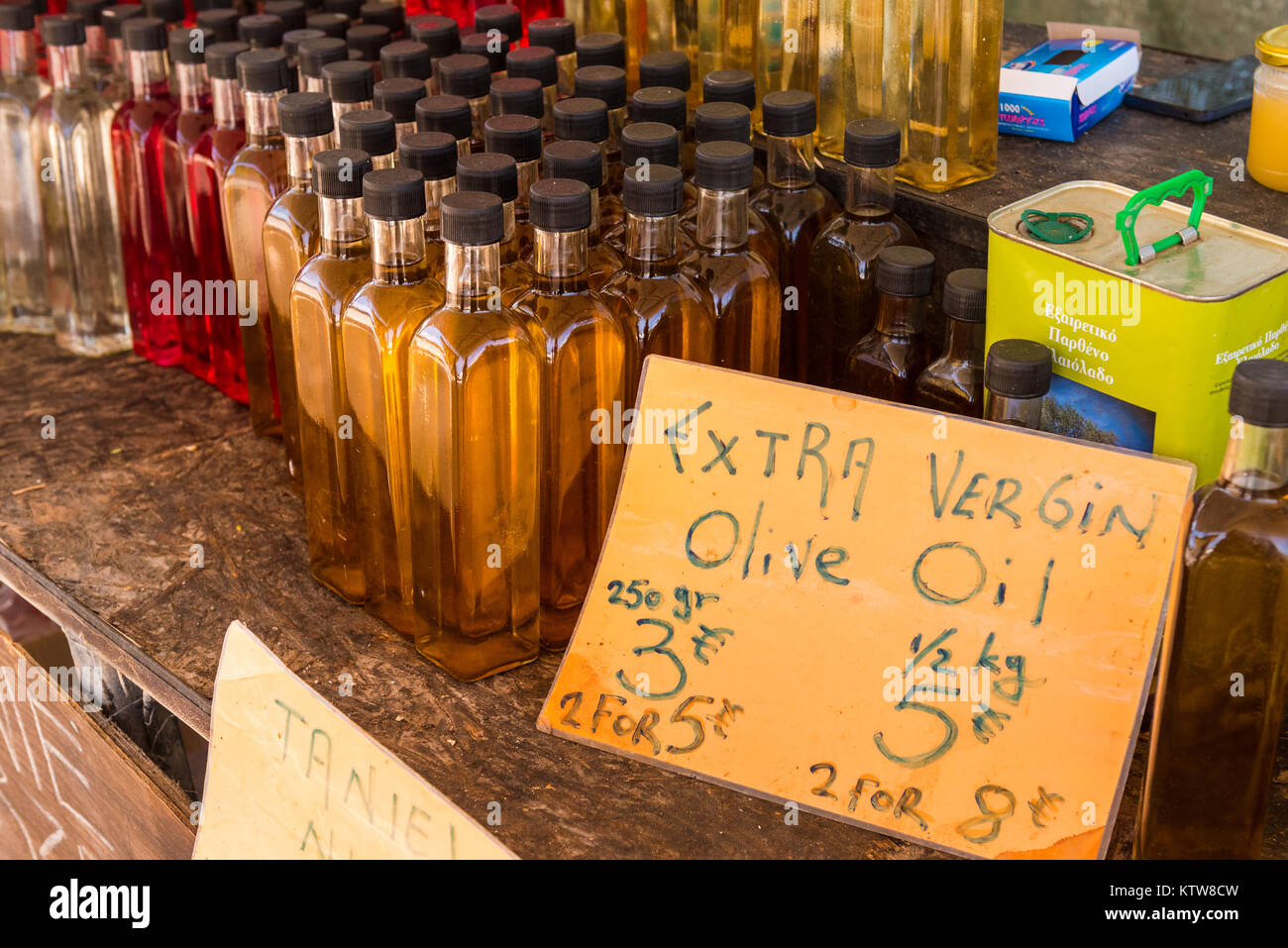 ZAKYNTHOS, GREECE - September 27, 2017: Traditional greek products in ...