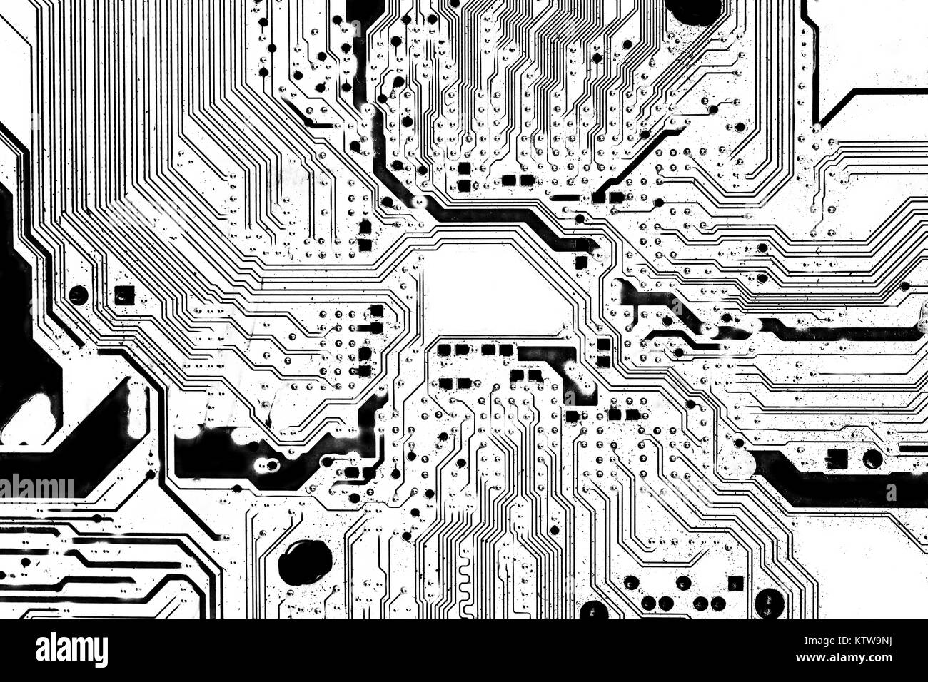 Electric Circuit, Black&white for background Stock Photo