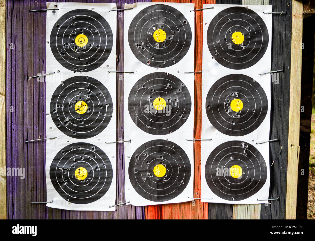 Shooting training camp with target in the forest Stock Photo Alamy