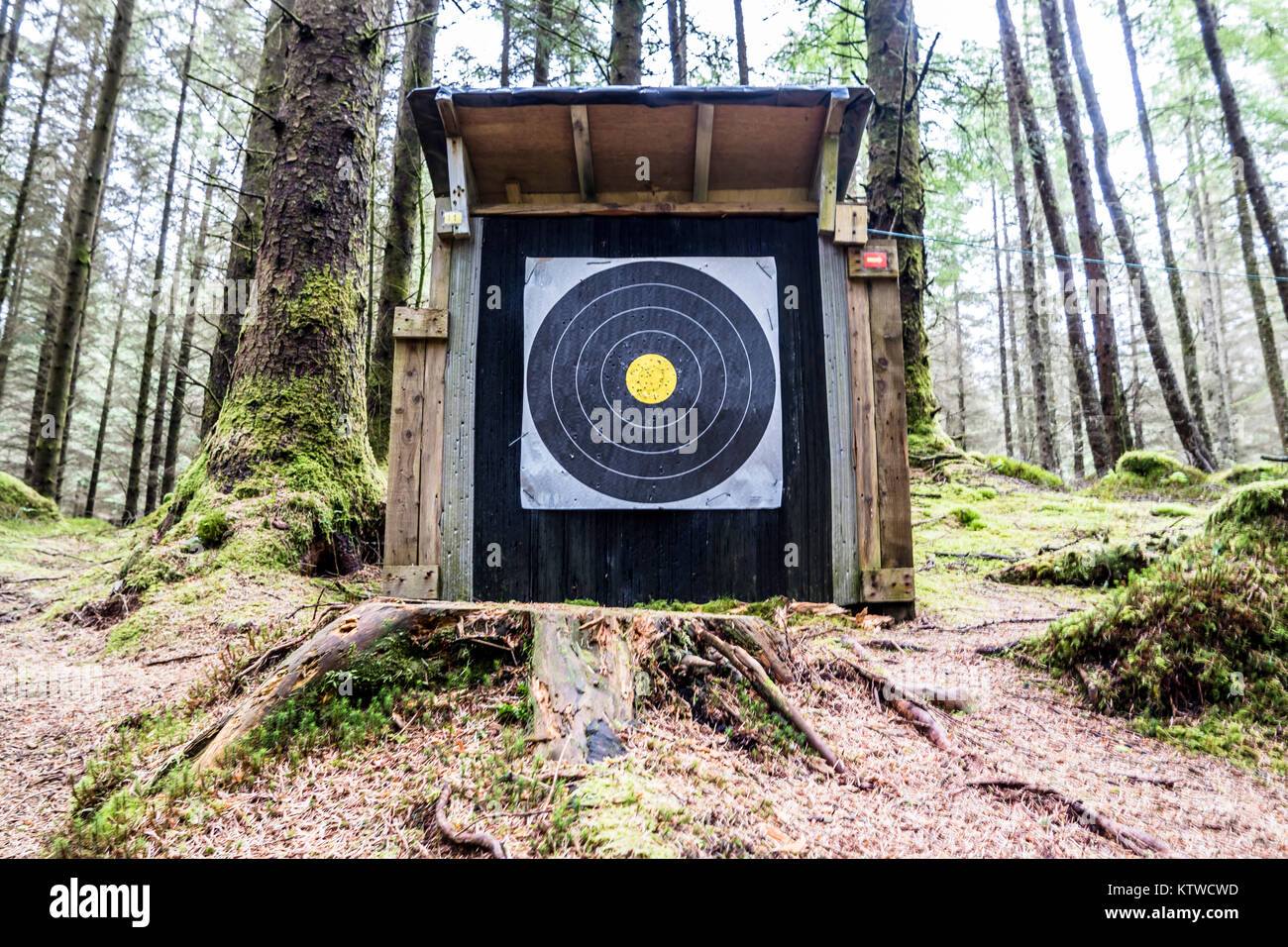 Shooting training camp with target in the forest Stock Photo Alamy