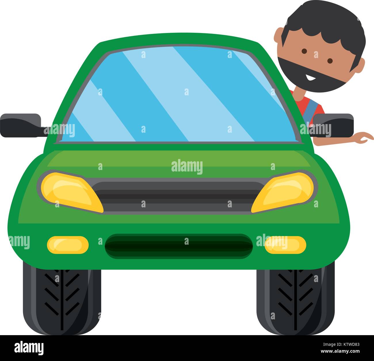 cartoon man and car icon Stock Vector Image & Art - Alamy