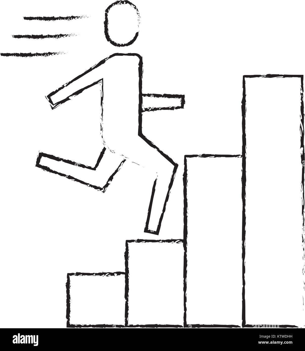 businessman run up ladder diagram bars success Stock Vector Image & Art