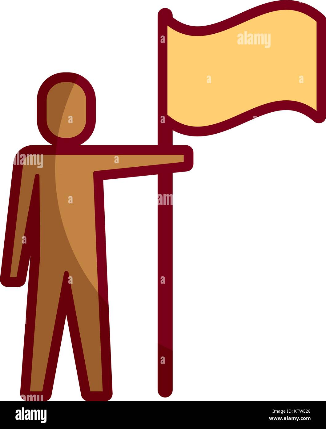 businessman holding flag in pole achievement Stock Vector