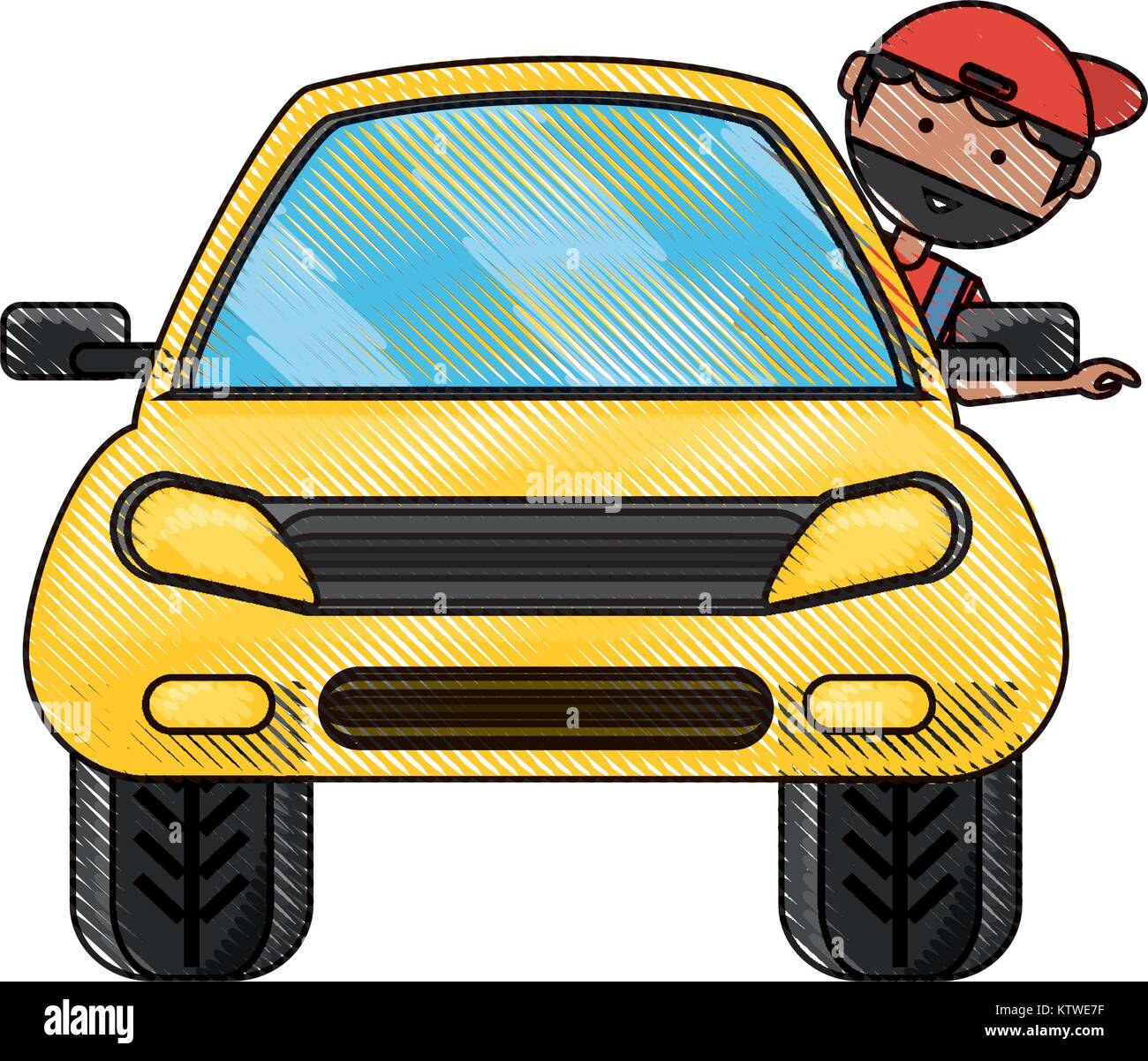 cartoon mechanic and car icon Stock Vector Image & Art - Alamy