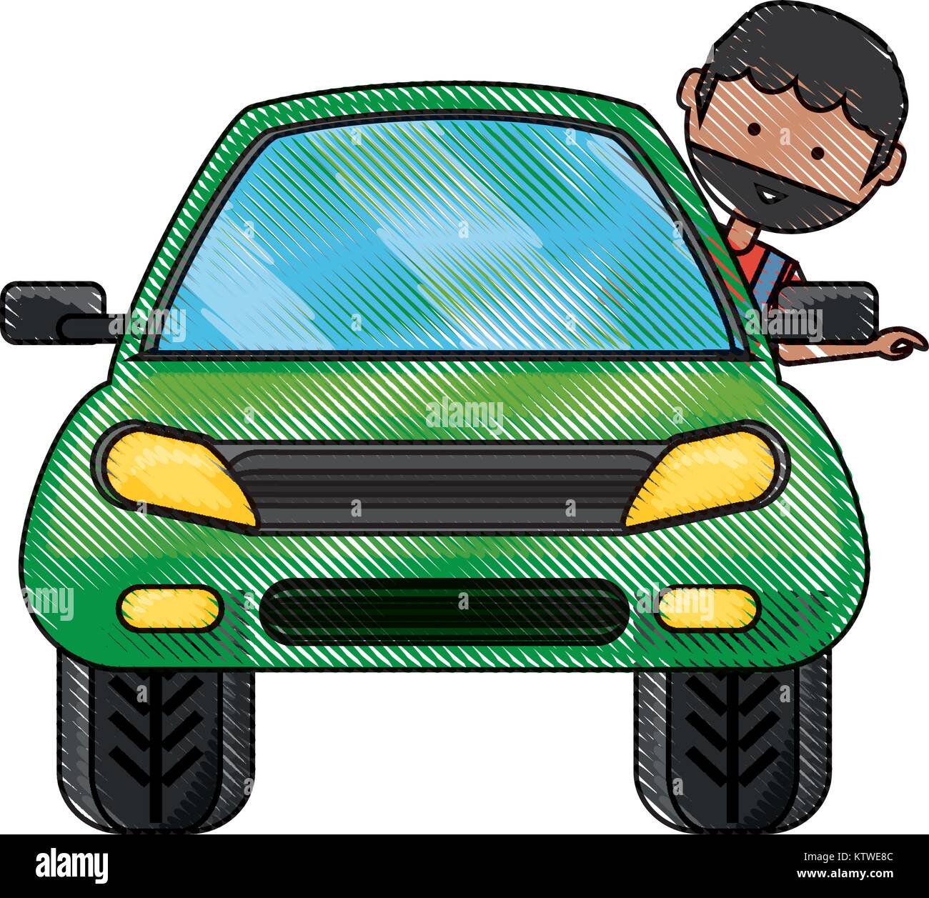 cartoon man and car icon Stock Vector Image & Art - Alamy
