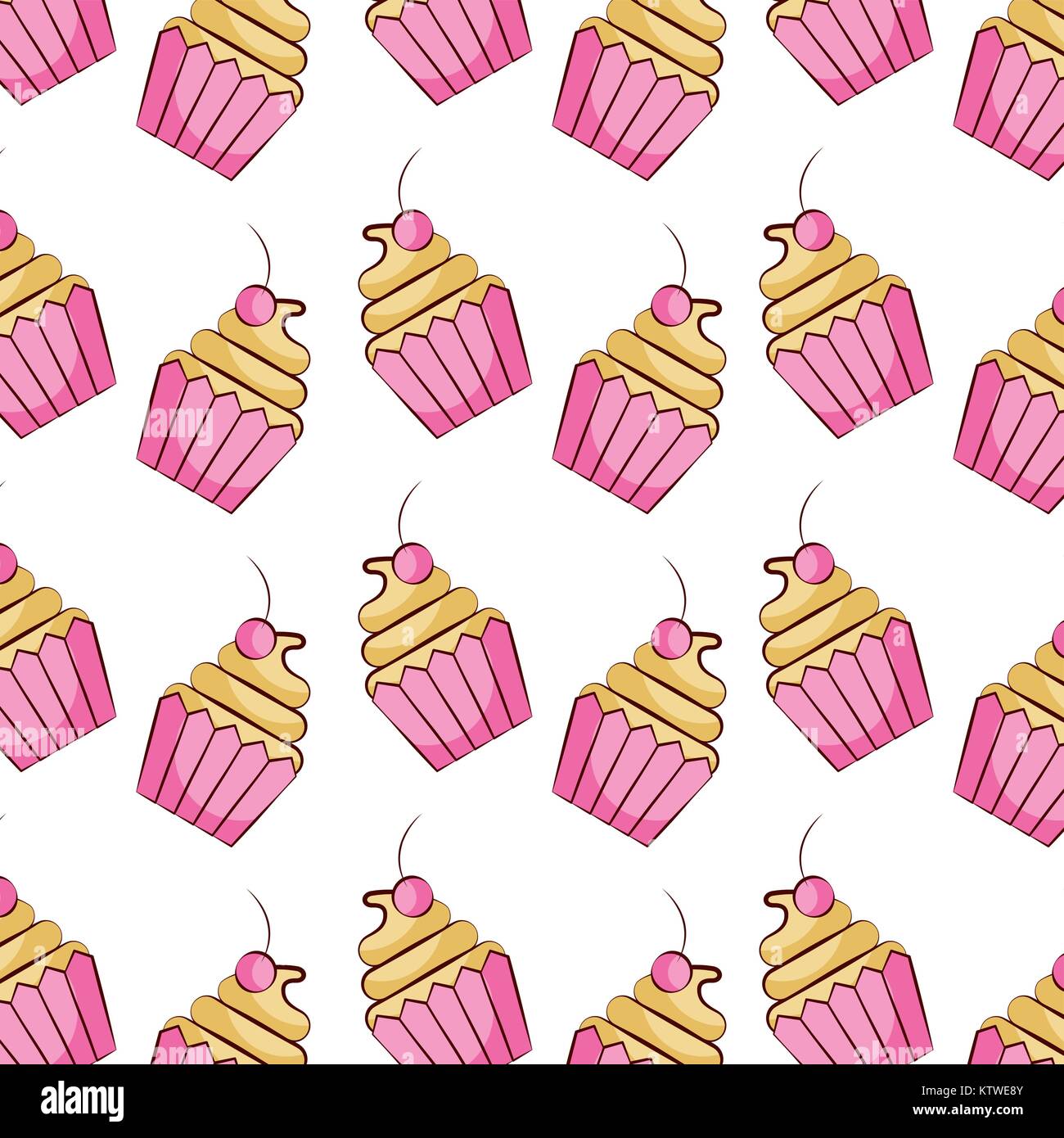 cupcake sweet dessert seamless pattern Stock Vector Image & Art - Alamy